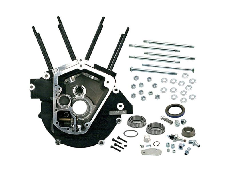 Crankcase Assembly with 3-1/2in. Bore - Black. Fits Big Twin 1992-1999.
