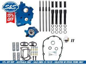 Cam Chest Kit with Chrome Pushrod Kit, No Cam - Suits Chain Drive Camshaft. Fits Touring 2017up & Softail 2018up with Oil Cooled Engines.