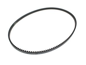 Lightweight black motorcycle timing belt for Harley Davidson engines.