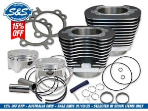 High-performance motorcycle engine pistons and parts for Revelry Motorcycles in Australia.