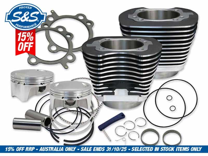 107ci Big Bore Kit - Black. Fits Twin Cam 2007-2017. High-performance motorcycle engine pistons and parts for Revelry Motorcycles in Australia.
