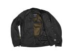 Mesh motorcycle jacket for riding and safety, black design, ventilated and durable.