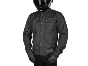 High-performance black motorcycle jacket with protective gear from Revelry Motorcycles in Australia.