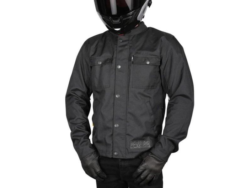 High-performance black motorcycle jacket with protective gear from Revelry Motorcycles in Australia.