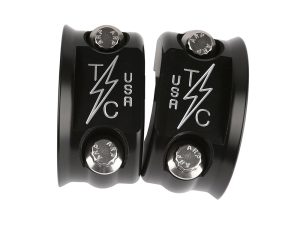 OG Clutch & Brake Perch Clamp - Twice Cut Black. Fits Softail 1984-2024, Dyna 1991-2017, Most Touring 1982-2024, Sportster 1982-2003 & FXR 1982-1994