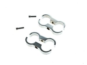 Oil Cooler Standoff Clamps - Chrome. Fits 1-1/8in. Frame