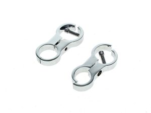 Oil Cooler Standoff Clamps - Chrome. Fits 1-1/4in. Frame