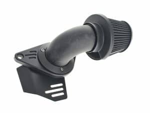 High-performance motorcycle air intake filter for Revelry Motorcycles.