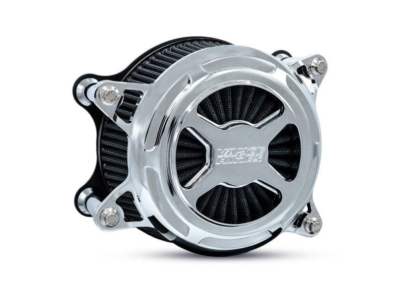 VO2 X Air Cleaner Kit - Chrome. Fits CVO Touring 2023up High-performance motorcycle air cleaner with sleek metal design for Harley Davidson bikes.