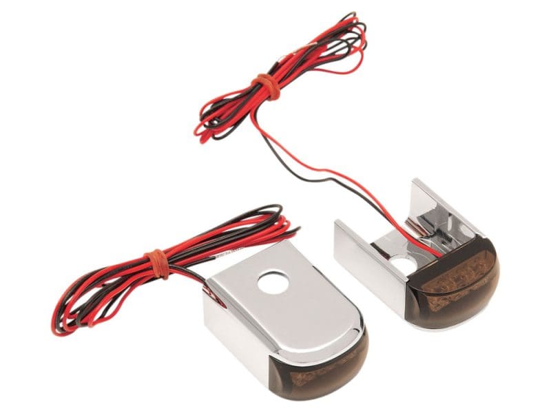 High-quality motorcycle turn signal indicators with wiring for Revelry Motorcycles. Perfect for custom bike builds and repairs.