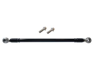 Heavy-duty motorcycle steering damper with mounting hardware for Revelry Motorcycles.