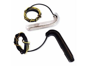 Revelry Motorcycles electrical wiring and illuminated indicators for custom motorcycle builds.