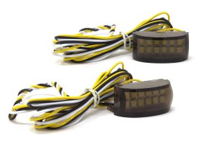 Black and yellow motorcycle wiring harness with LED indicators from Revelry Cycles Australia.