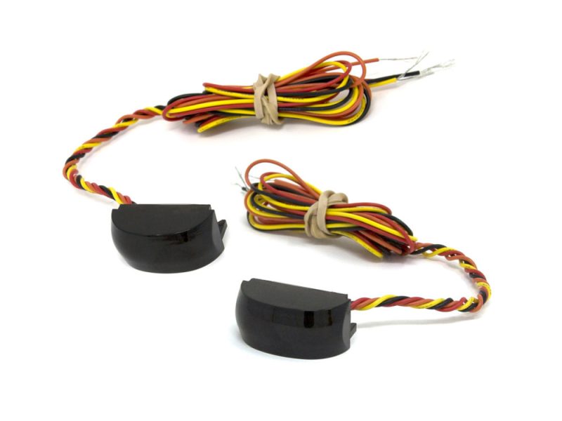 Replacement LED's with Smoke Lens & Amber/Red Flashing. Fits Alloy Art Strut Lights. Colour-coded motorcycle electrical wires with connectors for Revelry Motorcycles.