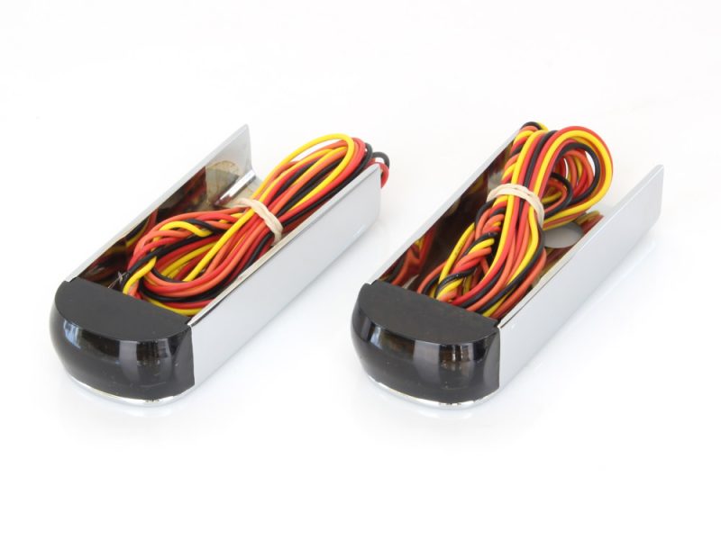 Strut Light Kit with Red Run/Brake & Amber Turn Signal - Chrome. Fits Softail 1984-2017. Colourful motorcycle wiring harness collection for bike electrical systems.