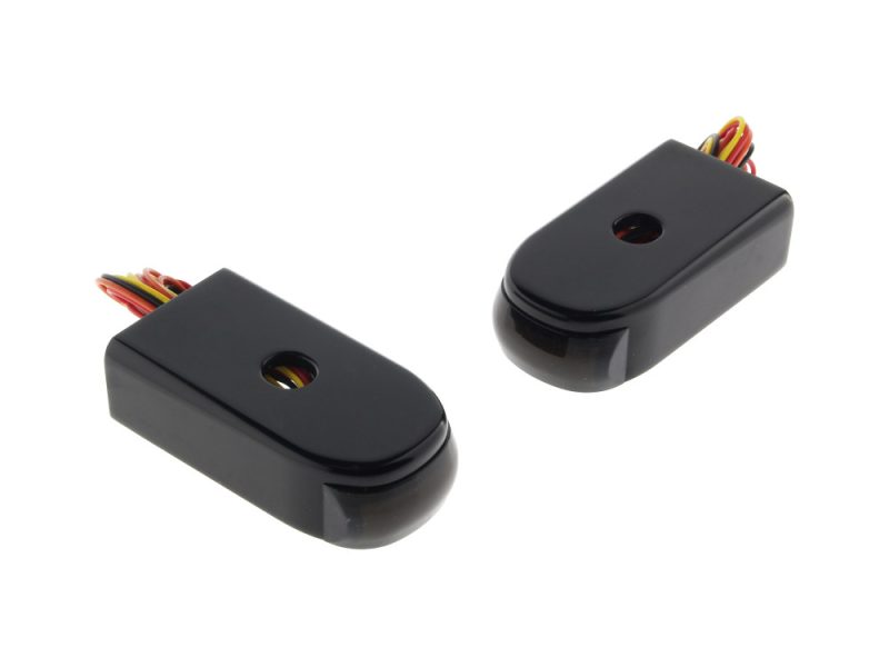 Strut Light Kit with Red Run/Brake & Amber Turn Signal - Black. Fits Softail Sport Glide & Low Rider 2018up. Compact motorcycle alarm sensors with wiring harness, ideal for Revelry Motorcycles.