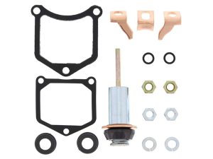 Carburettor rebuild kit for Revelry Motorcycles, includes gaskets, small parts, and components.