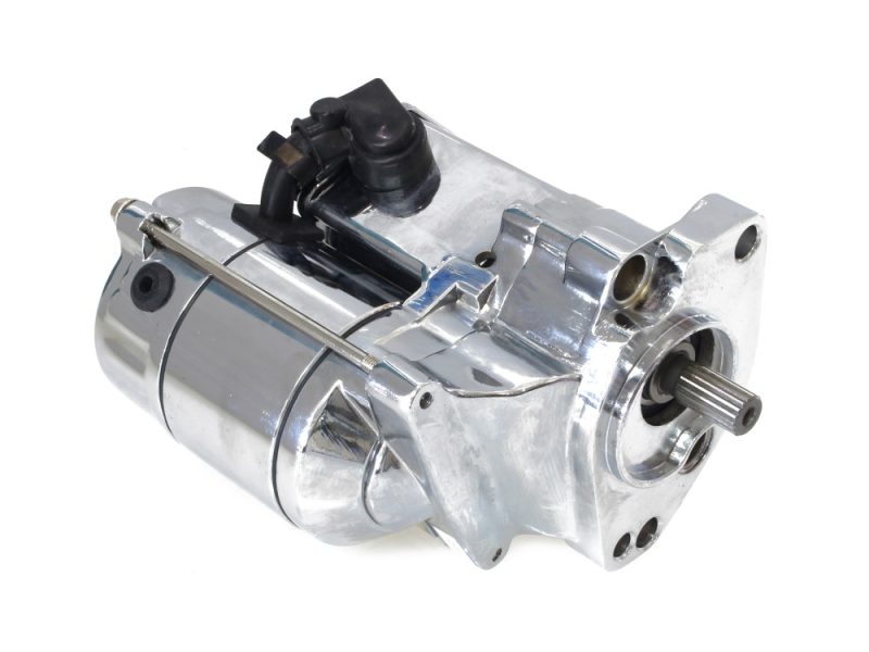High-performance motorcycle starter motor for Revelry Motorcycles.