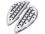 Deep Cut Front Floorboards - Chrome. Fits Touring 1980up, FL Softail 1986-2017 & Dyna Switchback 2012-2016