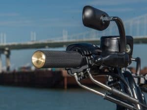 Knurled Fusion Handgrips - Brass. Fits Big Twin 2008-2024 with Throttle-by-Wire