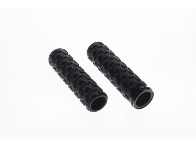 Rubber motorcycle grip handles, black textured grips for Revelry Motorcycles.