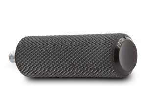 Knurled motorcycle handlebar grip for Revelry Motorcycles, black rubber texture.