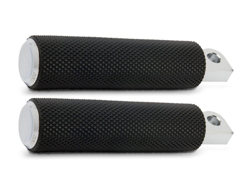 Black motorcycle handlebar grips for Revelry Motorcycles, durable and non-slip.