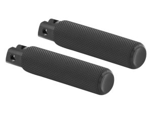 Rubber motorcycle handlebar grips, black textured anti-slip design for Revelry motorcycles.