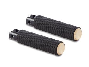Rubber motorcycle handlebar grips for Revelry Motorcycles, durable and non-slip.