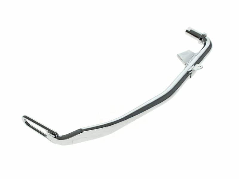 Bright chrome motorcycle handlebar for classic and custom motorcycles.