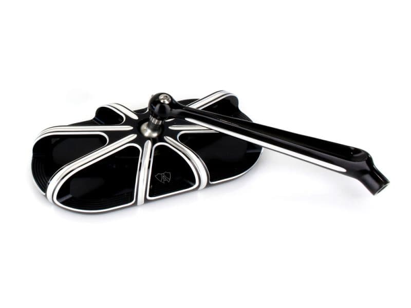 High-performance motorcycle rear footpeg with sleek black and chrome design for Revelry Motorcycles.