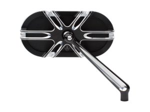 Stylish black and chrome motorcycle footpeg for Revelry Motorcycles, enhancing ride comfort and style.