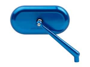 Blue motorcycle mirror part, Revelry Motorcycles accessories, Australian bike gear.