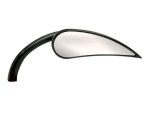 Black motorcycle side mirror for Revelry Motorcycles, durable and stylish.