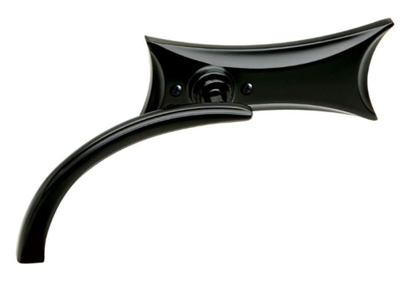 Four Point Mirror - Black. Fits Left. Black motorcycle handlebar with sleek design for Revelry Motorcycles.