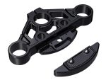 High-quality black motorcycle triple tree fork clamp for custom bikes and upgrades.