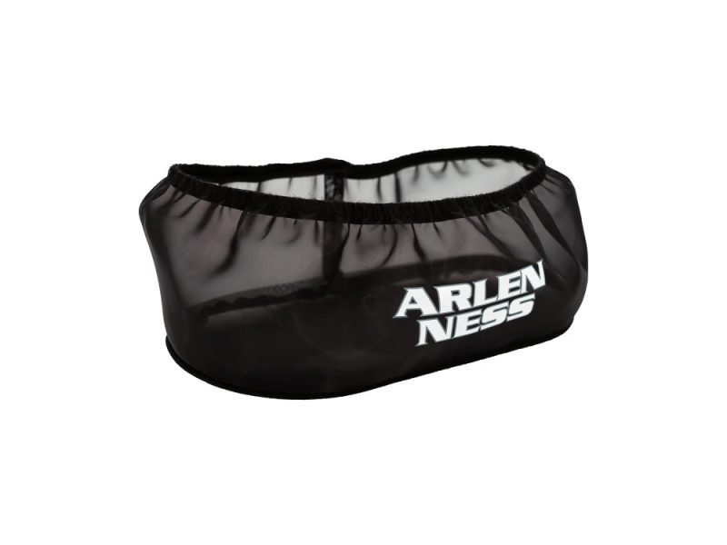 Rain Sock (Pre-Filter). Suits Arlen Ness Ventilator/Oval Wide Air Cleaner Element Reflective motorcycle accessory pouch for Revelry Motorcycles gear, black mesh with ARLEN NESS logo.