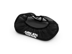 Lightweight black motorcycle gear bag with Arlen Ness logo for Revelry Motorcycles.