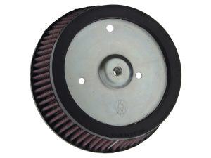 High-performance motorcycle air filter for enhanced engine airflow and efficiency.