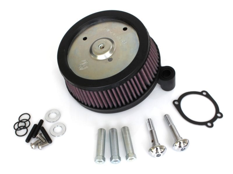 High-performance motorcycle air filter for Revelry Motorcycles.