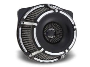 High-performance motorcycle air intake filter for Revelry Motorcycles, durable and designed for optimal airflow.