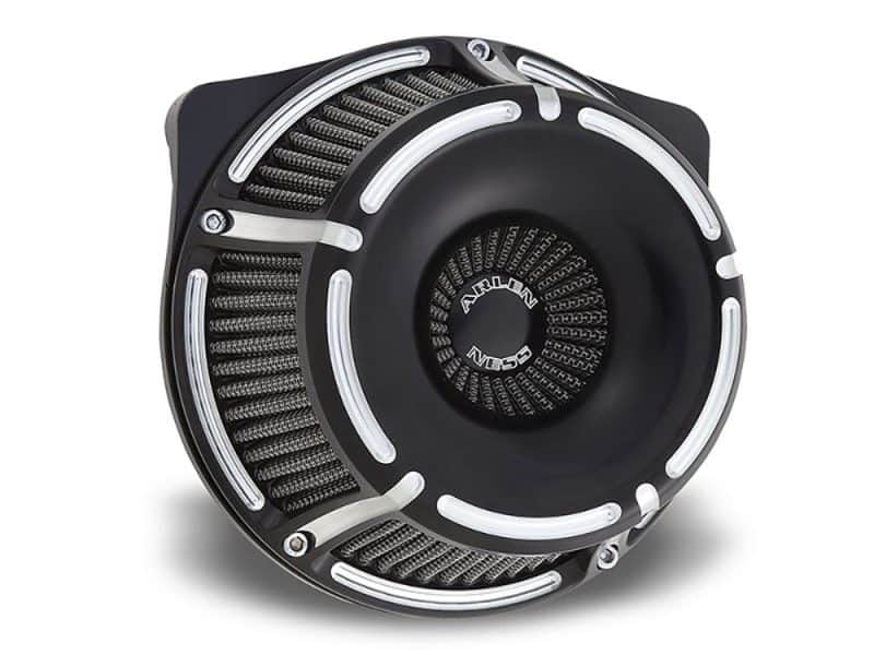 Slot Track Air Cleaner Kit - Black. Fits Sportster 1988-2021. High-performance motorcycle air intake filter for Revelry Motorcycles, durable and designed for optimal airflow.