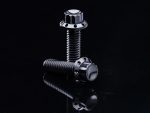 High-quality black motorcycle bolts for Revelry Motorcycles, durable and sleek design.