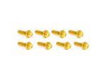 Golden motorcycle screws, high-quality fasteners for custom bikes and motorcycle maintenance.