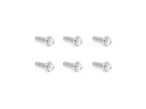 Threaded motorcycle bolts, set of six for custom motorcycle builds.
