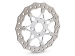 Lightweight motorcycle disc brake rotor for Revelry Motorcycles, high-performance bike part.