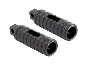 Black motorcycle handlebar grips for Revelry Motorcycles, durable and ergonomic design.