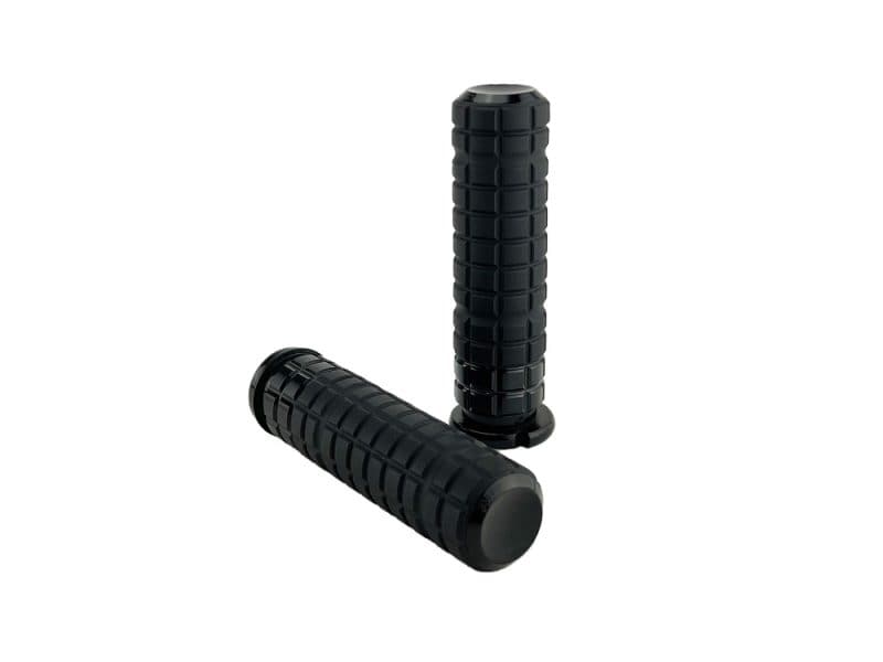 Rubber motorcycle handlebar grips for Revelry Motorcycles in black.