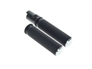 High-quality black motorcycle handlebar grips for Revelry Motorcycles, durable and comfortable.