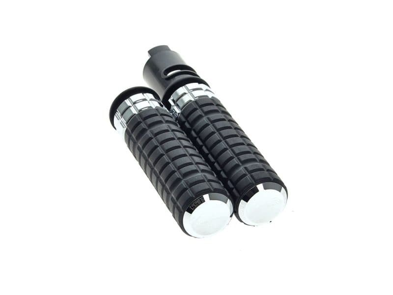 Speedliner Handgrips - Chrome. Fits CVO Touring 2023up Rubber motorcycle handlebar grips with chrome accents for Revelry motorcycles in Australia.